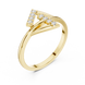 Ladies triangle diamond ring in gold with round lab grown diamonds by Signora Jewels