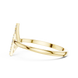 Ladies triangle diamond ring in gold with round lab grown diamonds by Signora Jewels