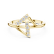 Ladies triangle diamond ring in gold with round lab grown diamonds by Signora Jewels