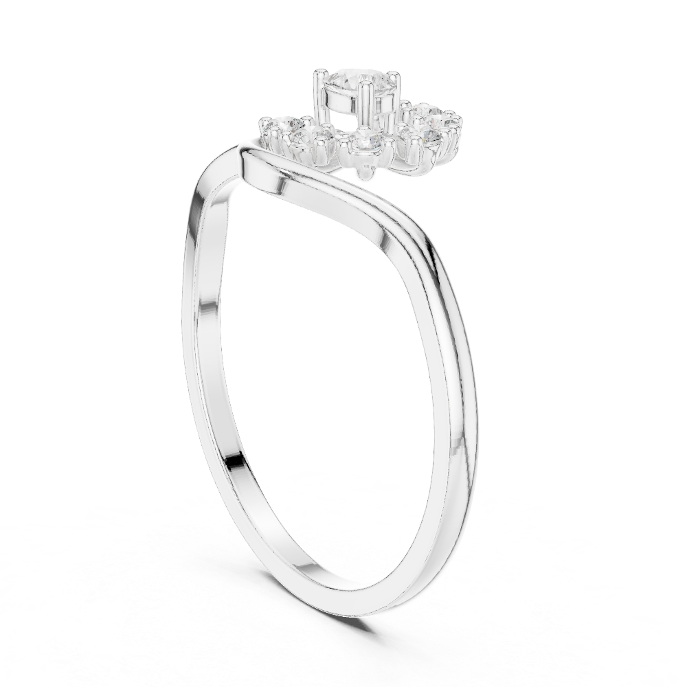 Ladies pear floral diamond ring in gold with pear and round lab grown diamonds by Signora Jewels