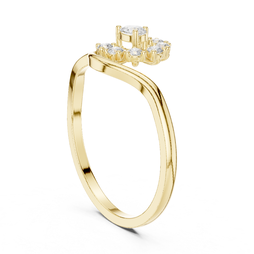 Ladies pear floral diamond ring in gold with pear and round lab grown diamonds by Signora Jewels