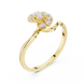 Ladies pear floral diamond ring in gold with pear and round lab grown diamonds by Signora Jewels