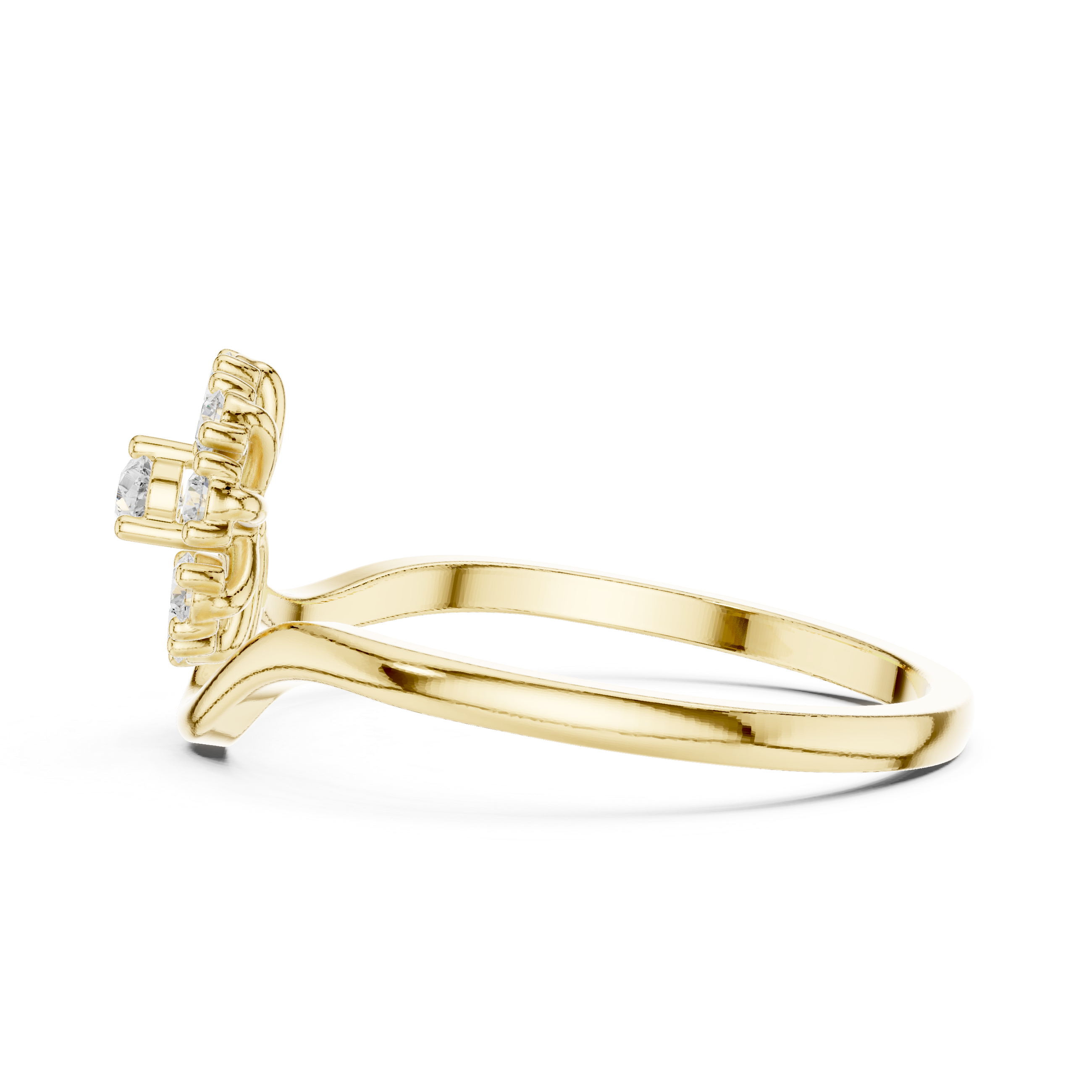 Ladies pear floral diamond ring in gold with pear and round lab grown diamonds by Signora Jewels