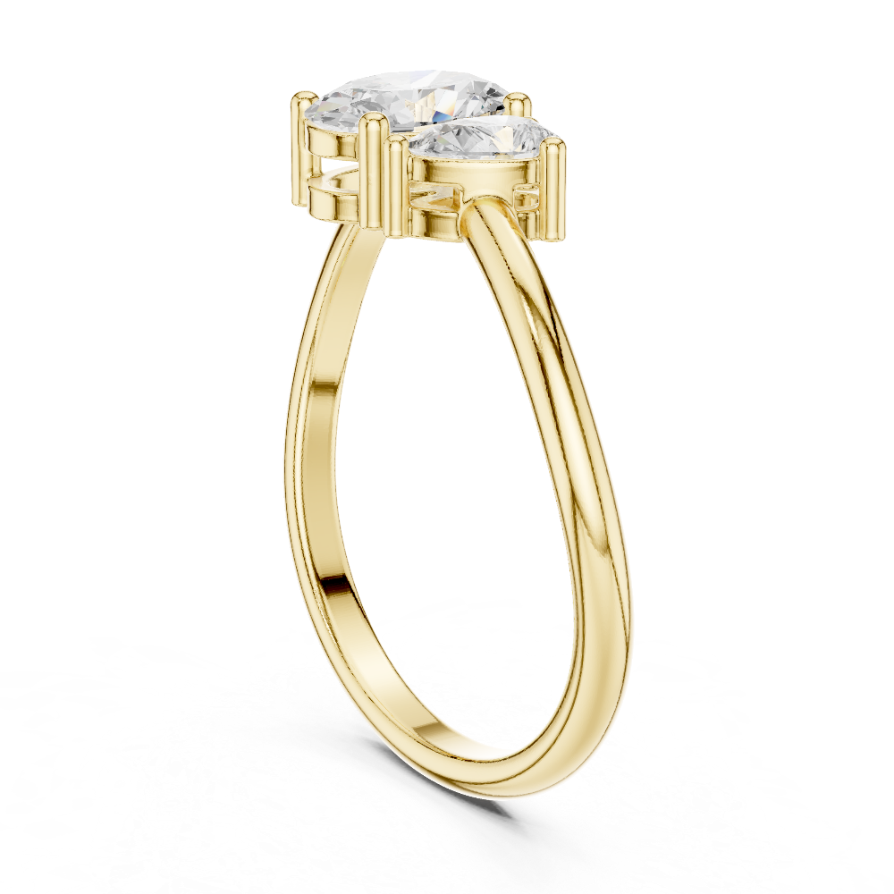 Ladies oval pear diamond ring in gold with oval and pear lab grown diamonds by Signora Jewels