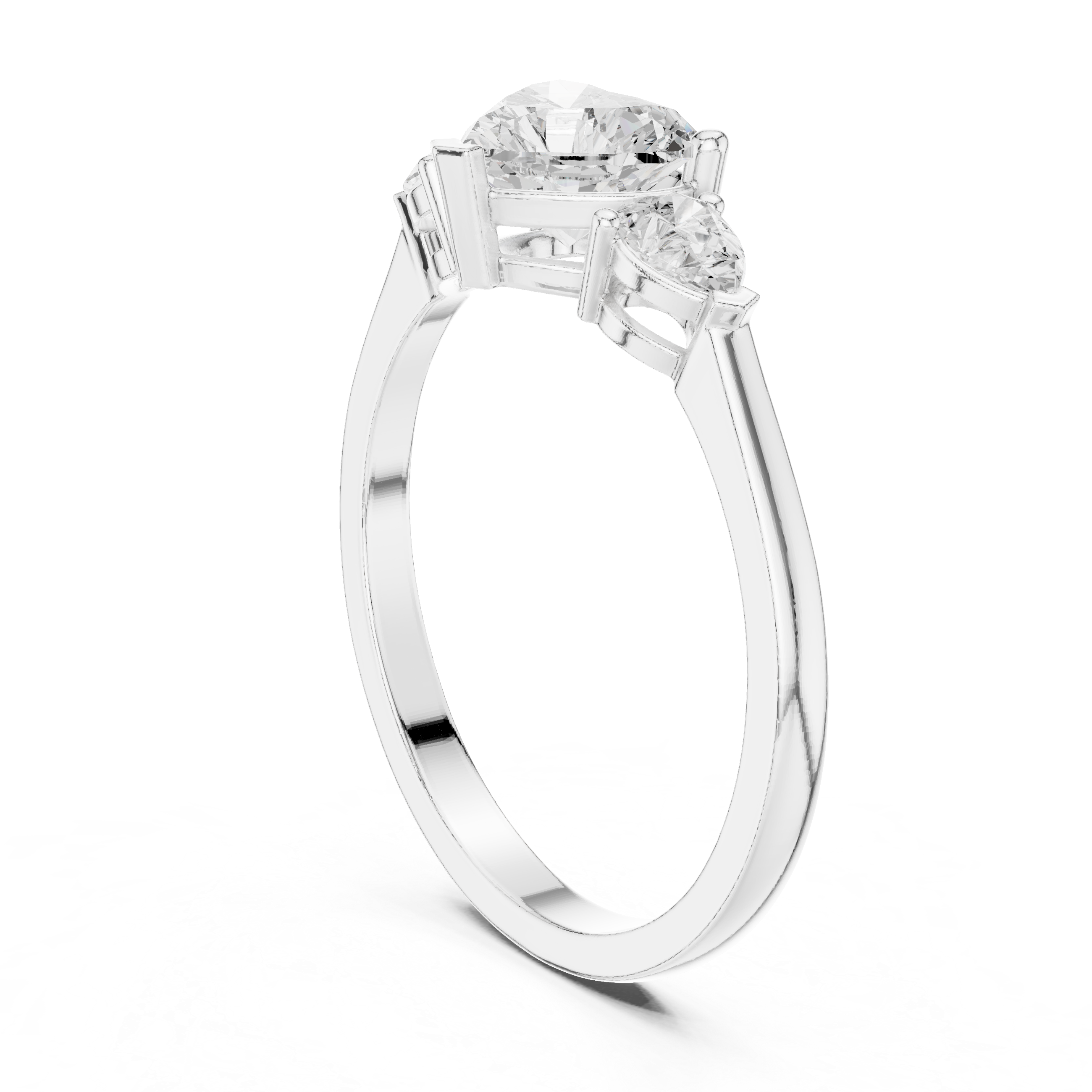 Ladies heart pear diamond ring in gold with heart and pear lab grown diamonds by Signora Jewels