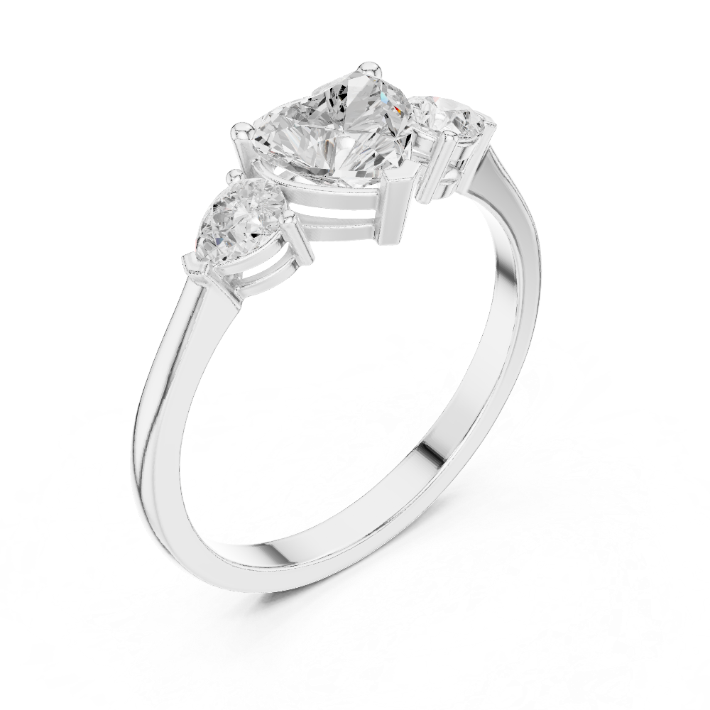 Ladies heart pear diamond ring in gold with heart and pear lab grown diamonds by Signora Jewels
