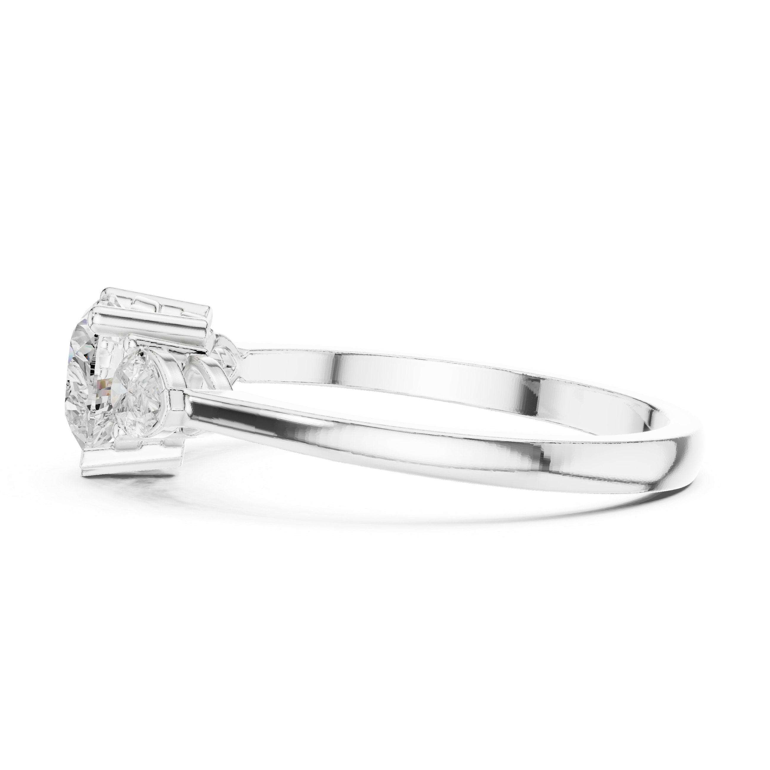 Ladies heart pear diamond ring in gold with heart and pear lab grown diamonds by Signora Jewels