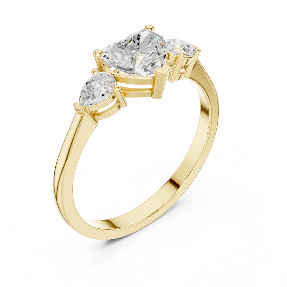 Ladies heart pear diamond ring in gold with heart and pear lab grown diamonds by Signora Jewels