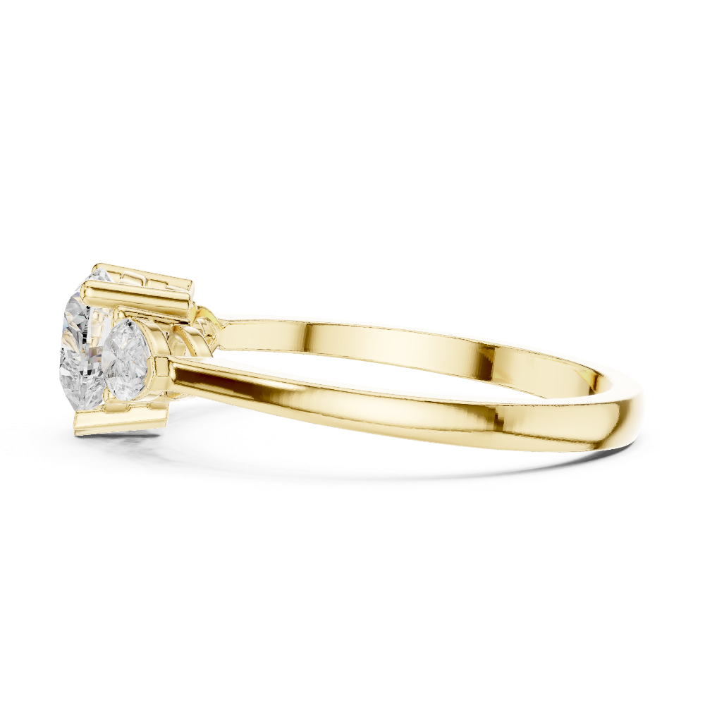 Ladies heart pear diamond ring in gold with heart and pear lab grown diamonds by Signora Jewels