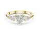 Ladies heart pear diamond ring in gold with heart and pear lab grown diamonds by Signora Jewels