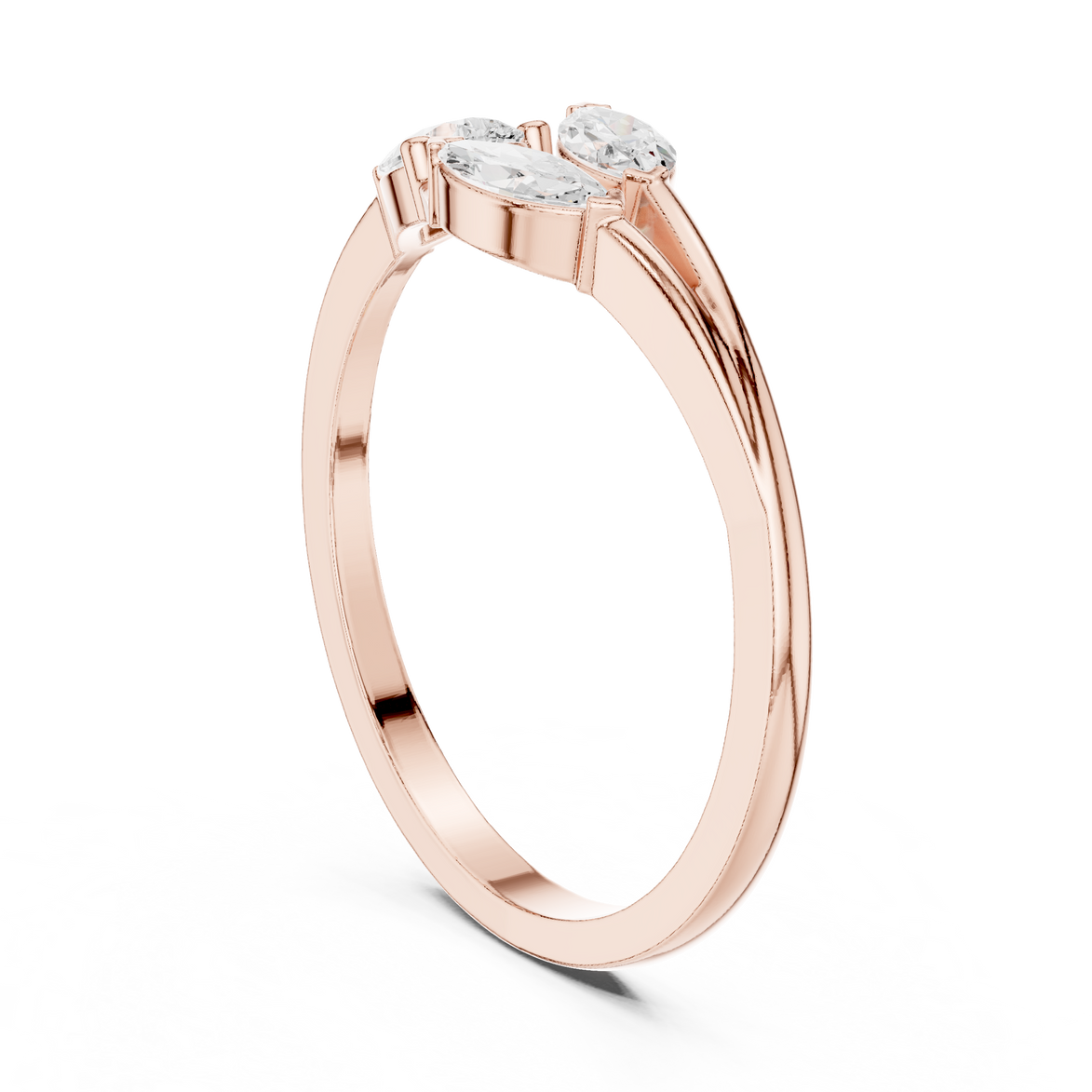 Ladies pear marquise diamond ring in gold with pear and marquise lab grown diamonds by Signora Jewels