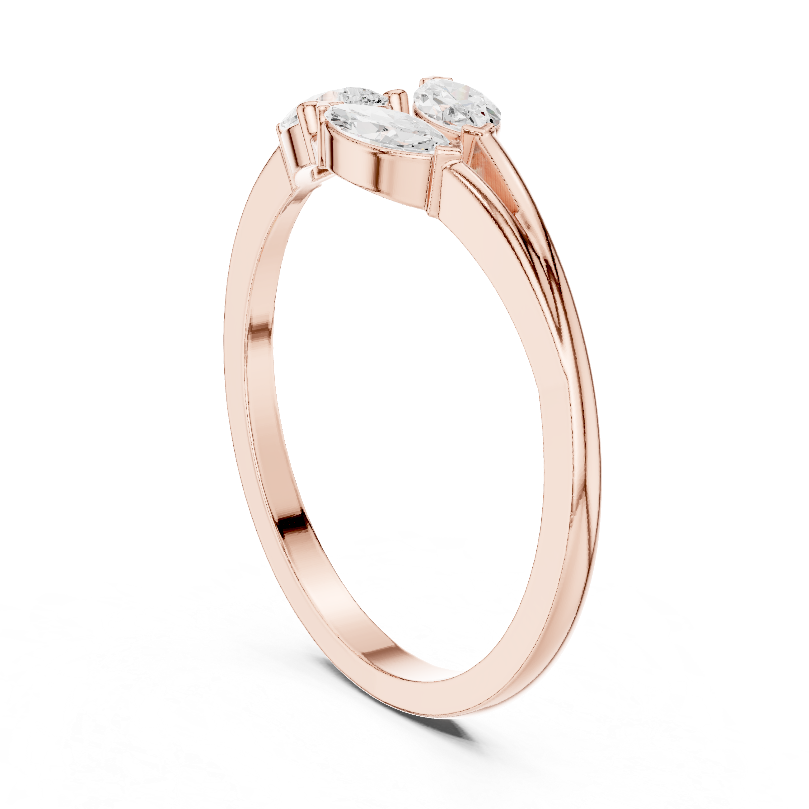 Ladies pear marquise diamond ring in gold with pear and marquise lab grown diamonds by Signora Jewels
