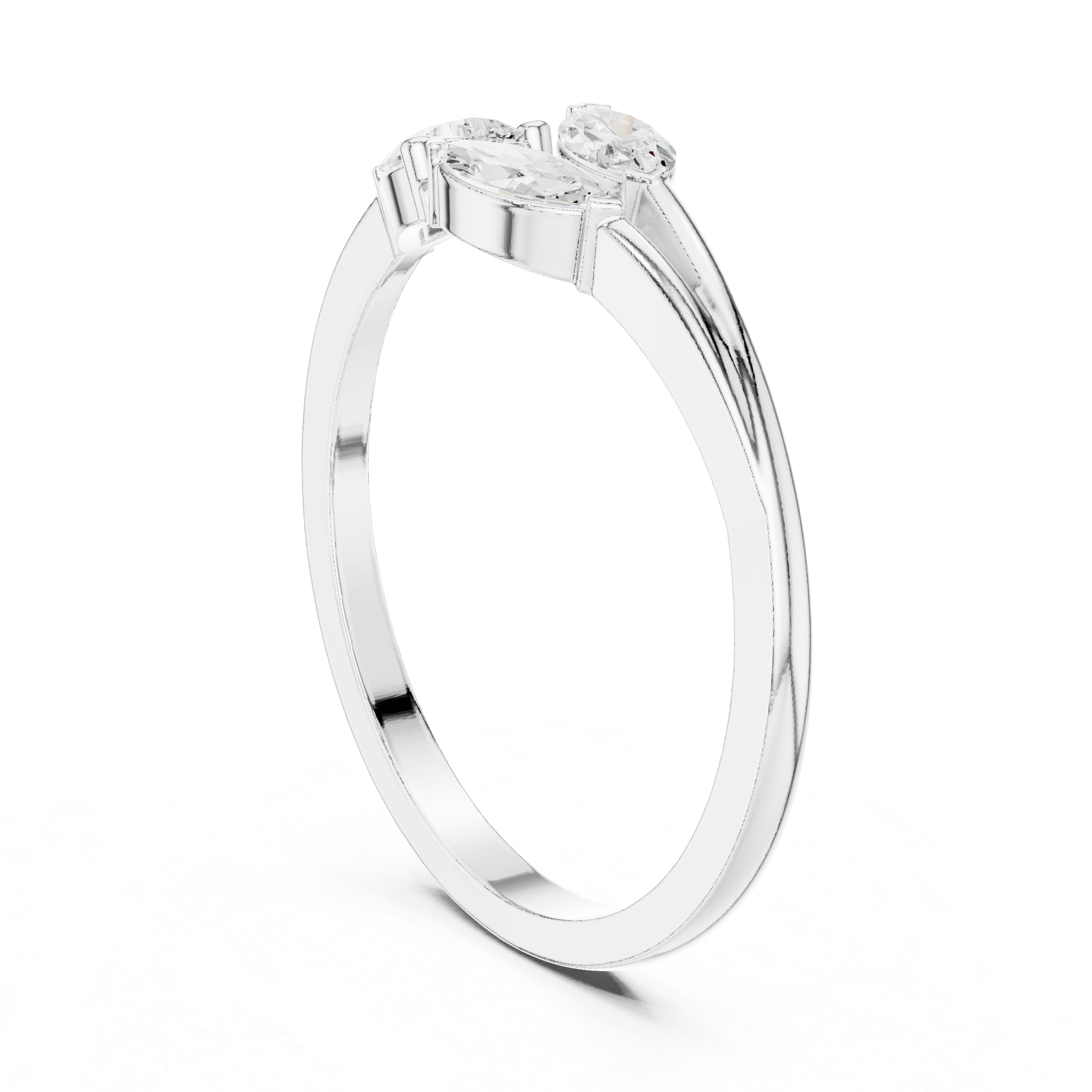 Ladies pear marquise diamond ring in gold with pear and marquise lab grown diamonds by Signora Jewels