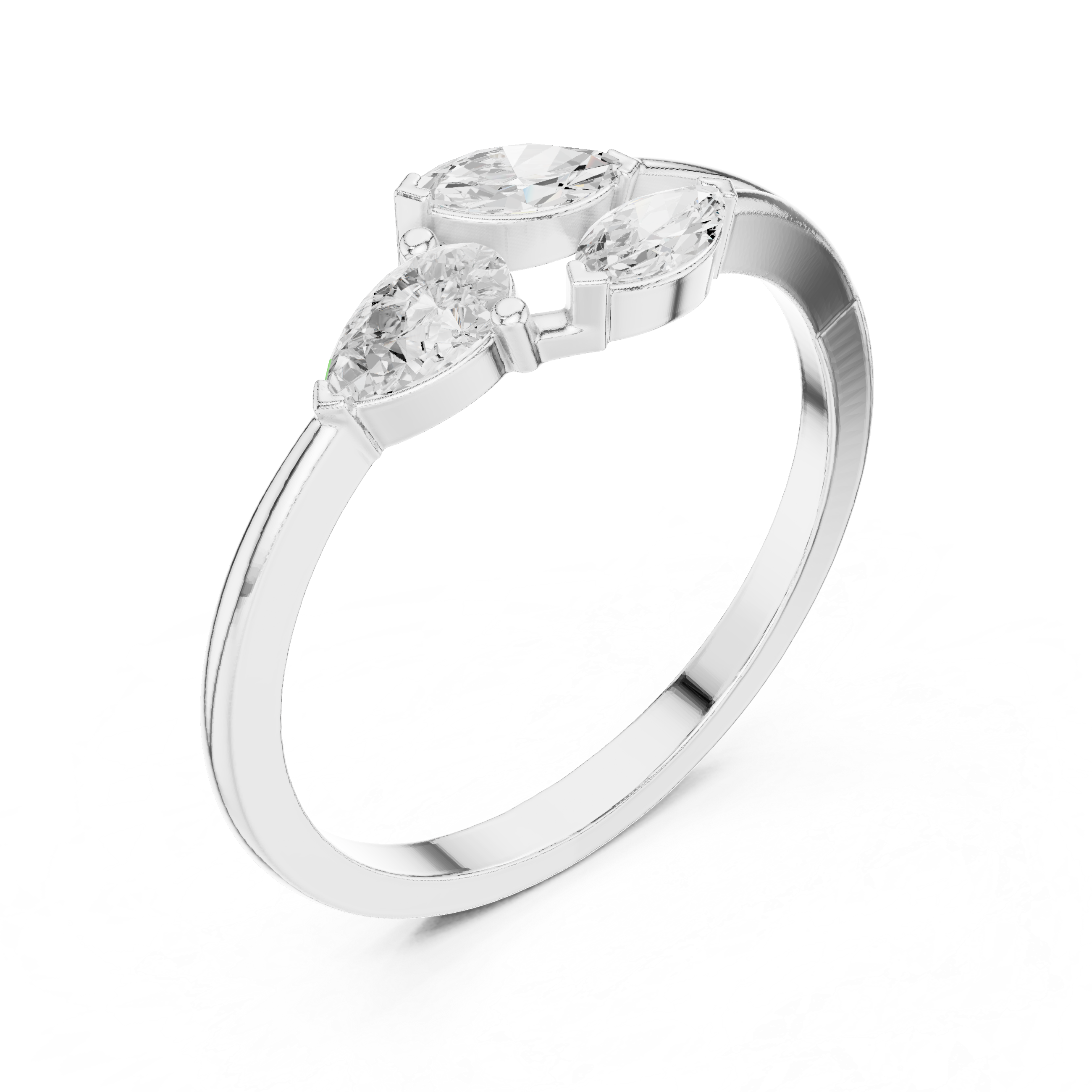 Ladies pear marquise diamond ring in gold with pear and marquise lab grown diamonds by Signora Jewels