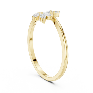 Pear & Marquise Lab Grown Diamond Open Ring in Yellow Gold