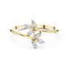 Ladies marquise leaf diamond ring in gold with marquise lab grown diamonds by Signora Jewels