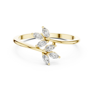 Pear & Marquise Lab Grown Diamond Open Ring in Yellow Gold