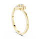 Ladies heart halo diamond ring in gold with round lab grown diamonds by Signora Jewels