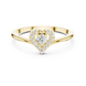 Ladies heart halo diamond ring in gold with round lab grown diamonds by Signora Jewels