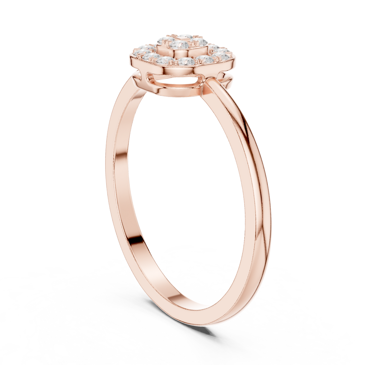 Ladies round cluster diamond ring in gold with round lab grown diamonds by Signora Jewels