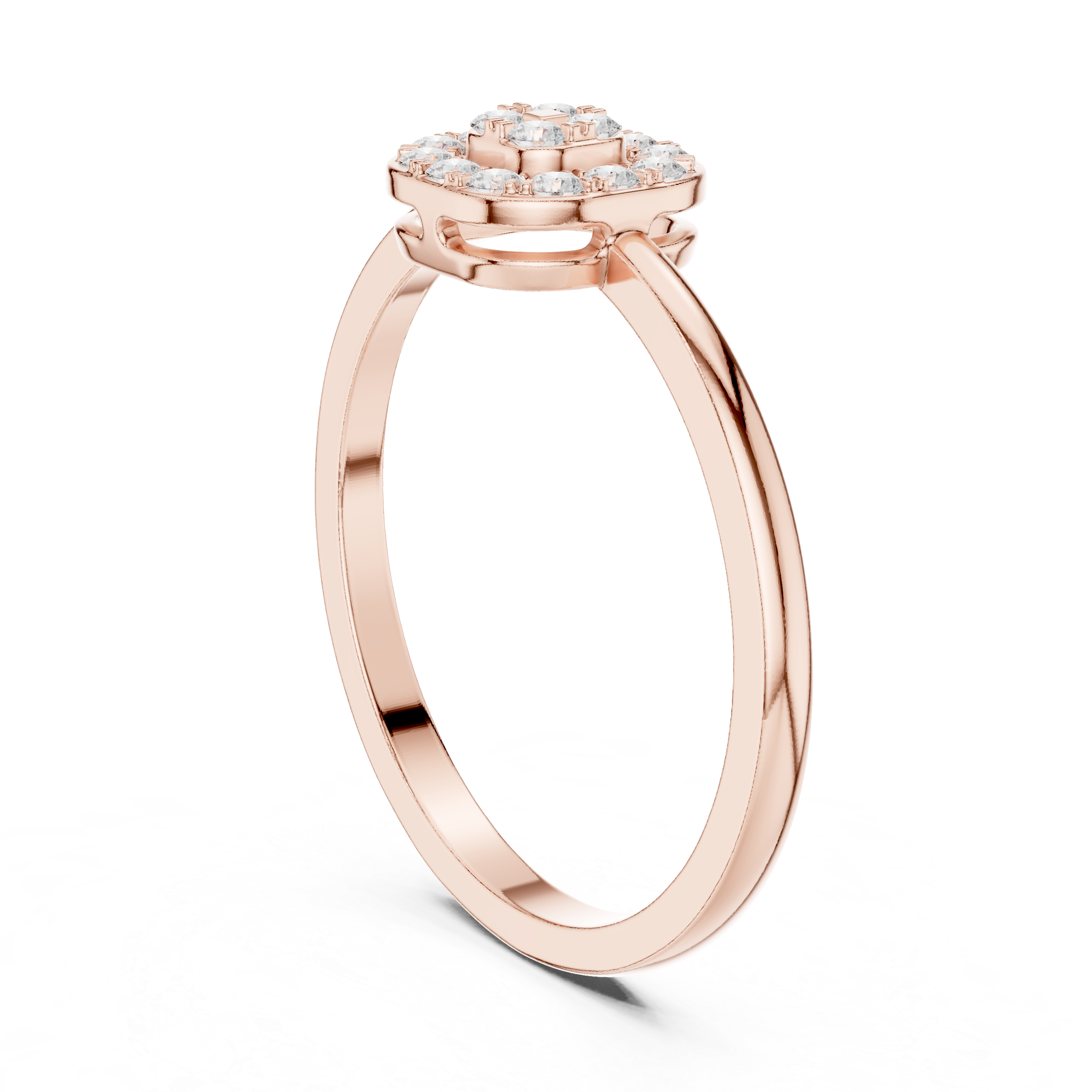 Ladies round cluster diamond ring in gold with round lab grown diamonds by Signora Jewels
