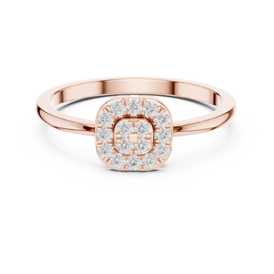 Ladies round cluster diamond ring in gold with round lab grown diamonds by Signora Jewels