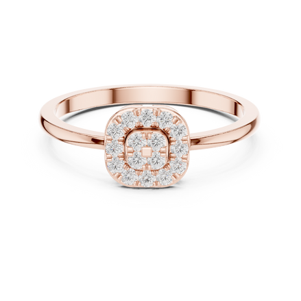 Ladies round cluster diamond ring in gold with round lab grown diamonds by Signora Jewels
