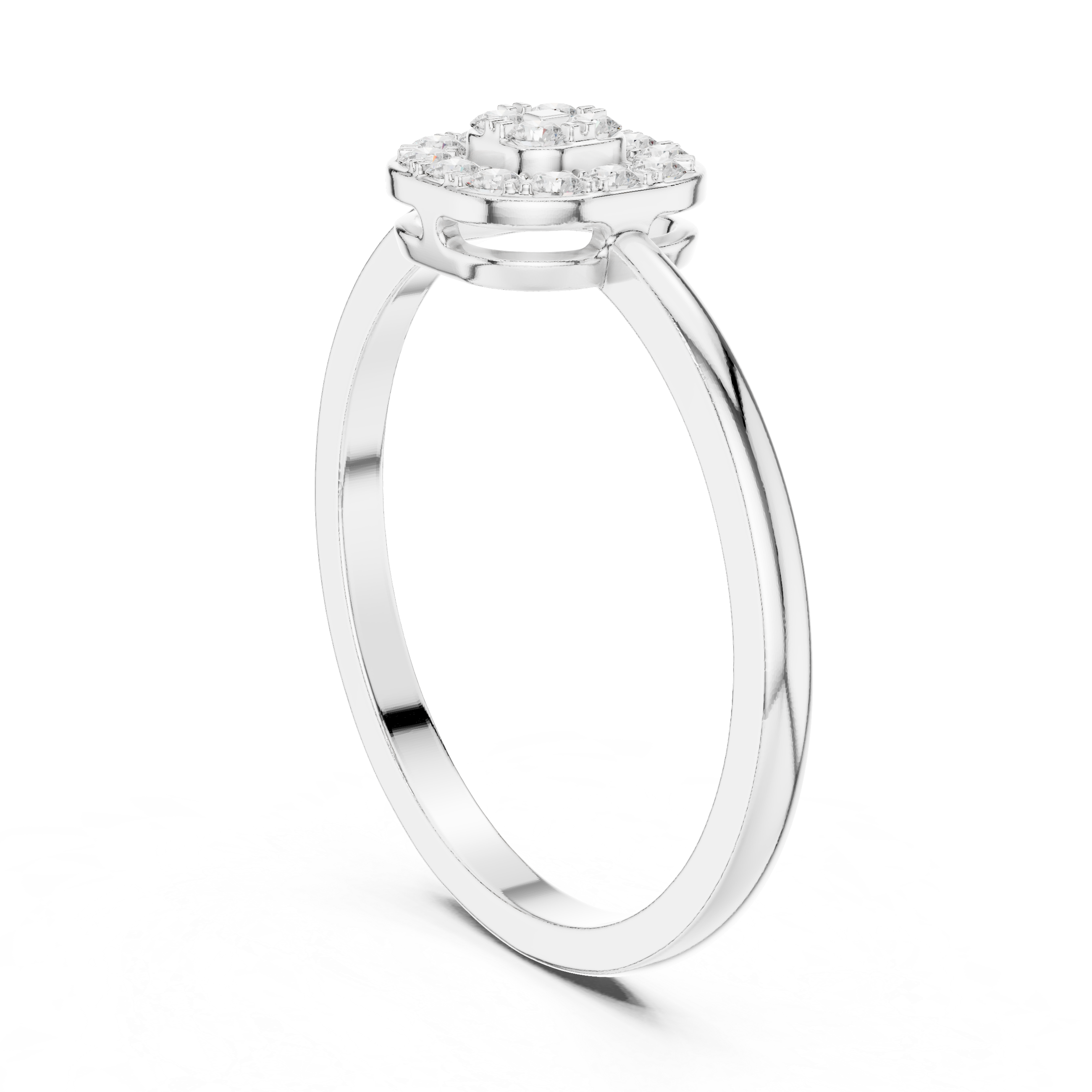 Ladies round cluster diamond ring in gold with round lab grown diamonds by Signora Jewels