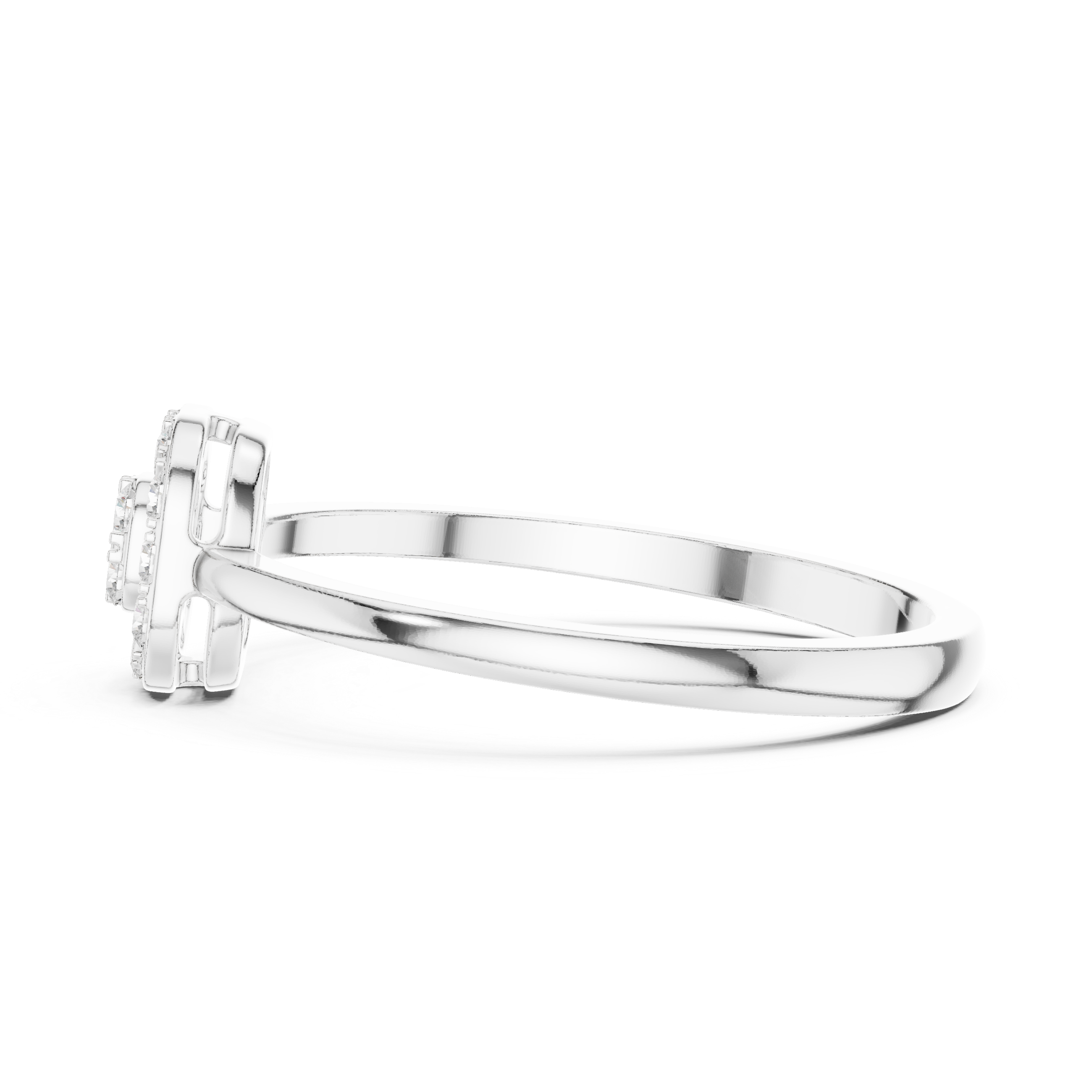 Ladies round cluster diamond ring in gold with round lab grown diamonds by Signora Jewels