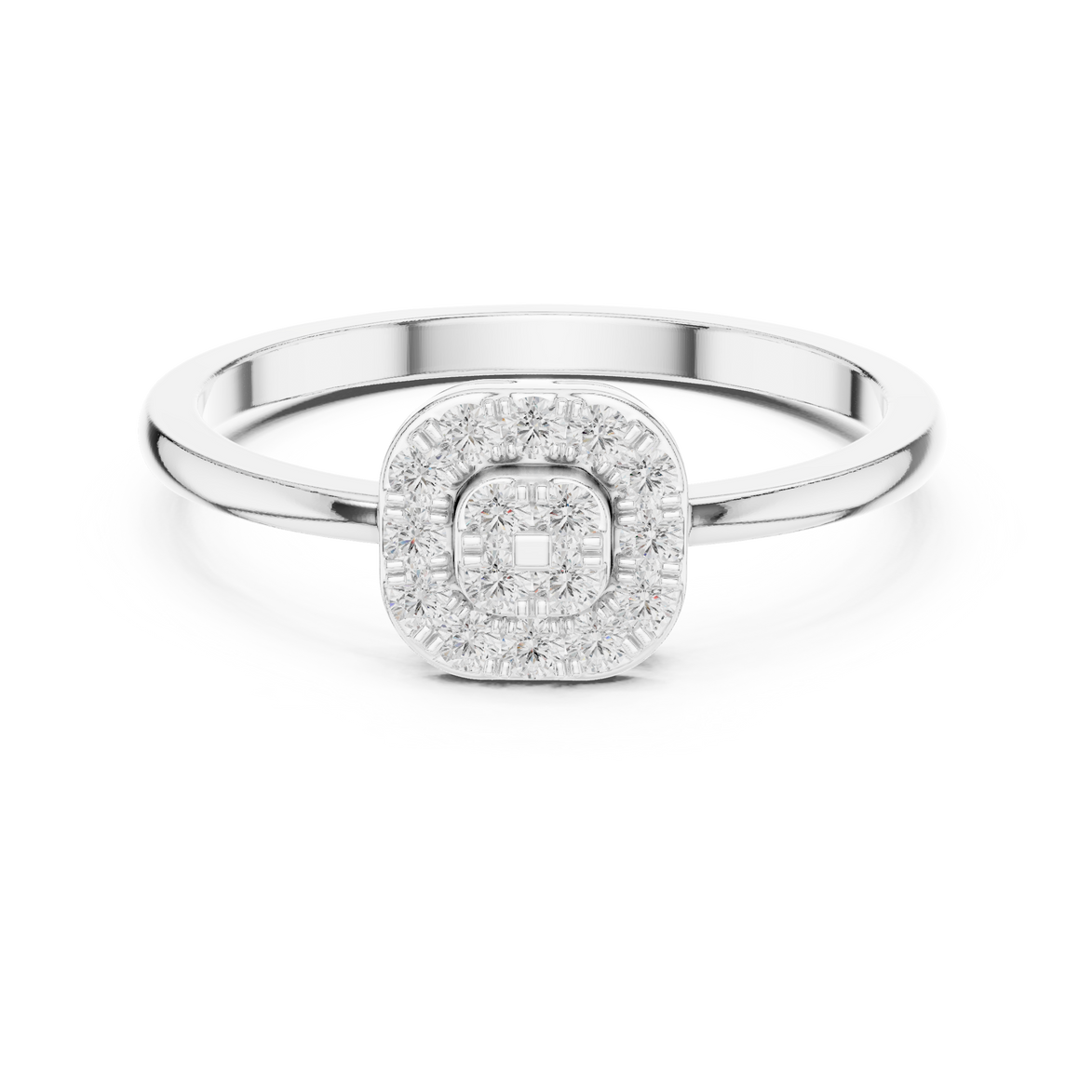 Ladies round cluster diamond ring in gold with round lab grown diamonds by Signora Jewels