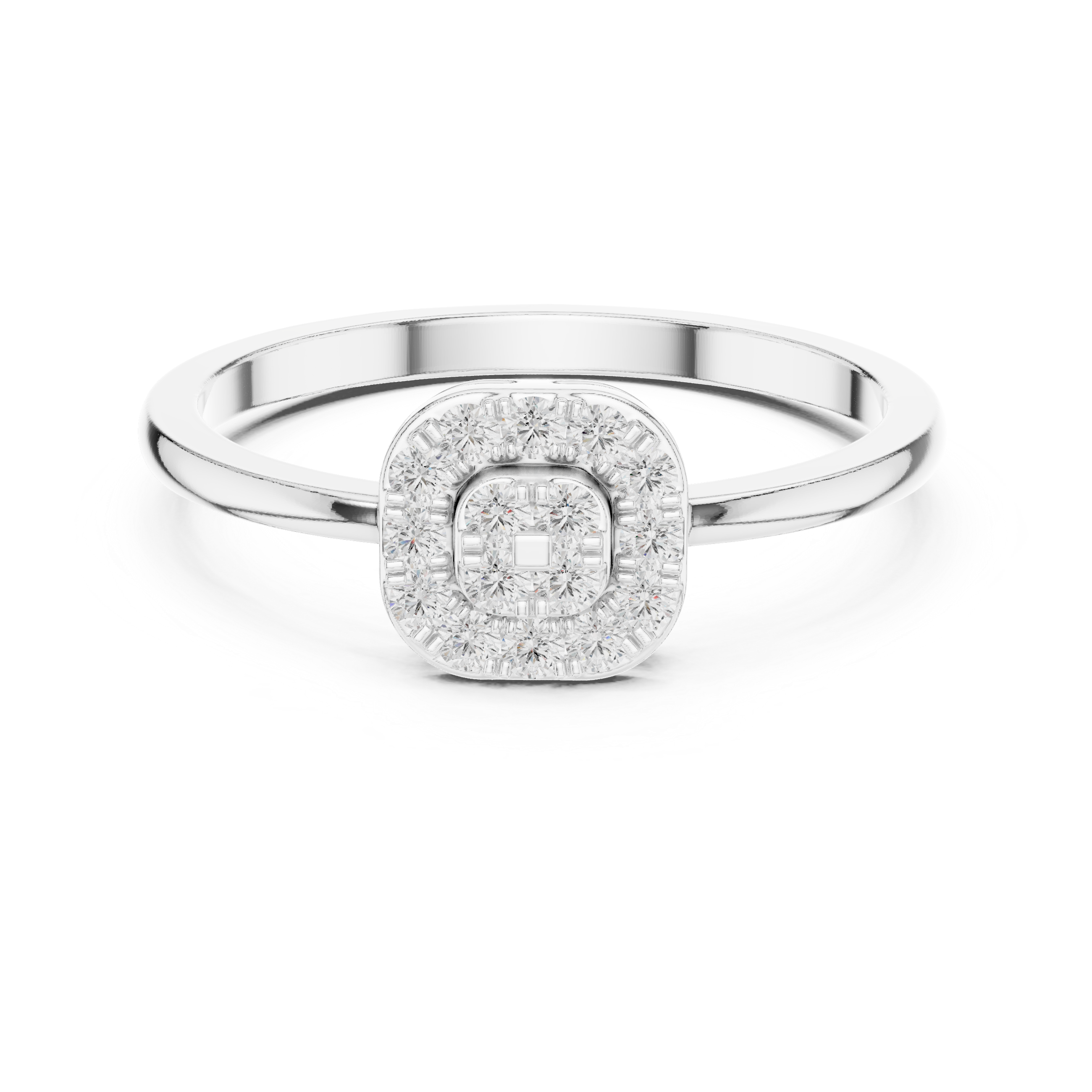 Ladies round cluster diamond ring in gold with round lab grown diamonds by Signora Jewels