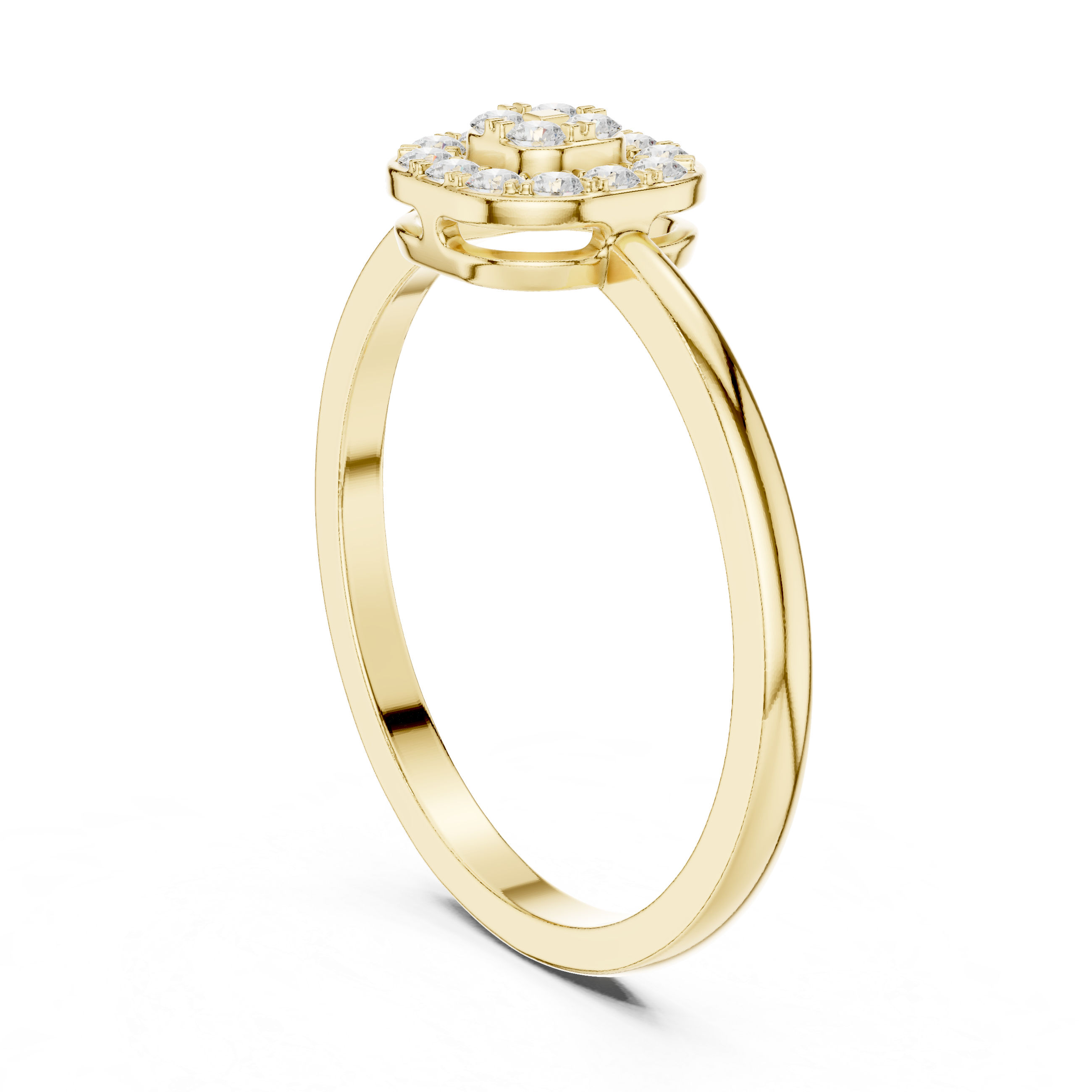 Ladies round cluster diamond ring in gold with round lab grown diamonds by Signora Jewels