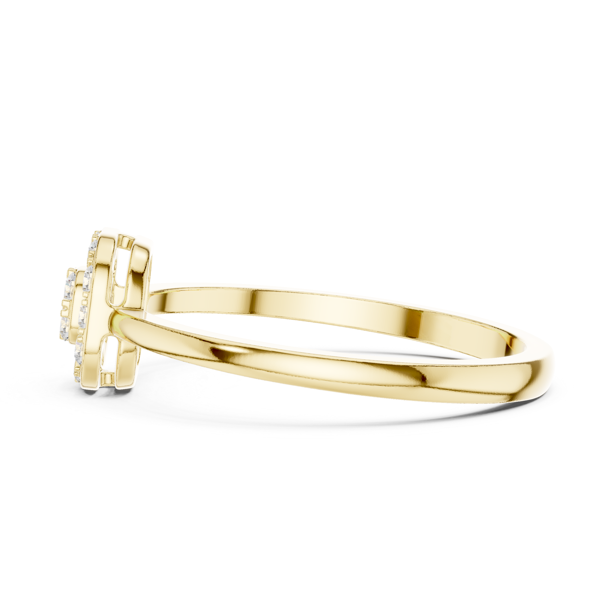 Ladies round cluster diamond ring in gold with round lab grown diamonds by Signora Jewels