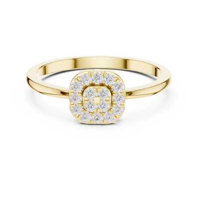 Ladies round cluster diamond ring in gold with round lab grown diamonds by Signora Jewels