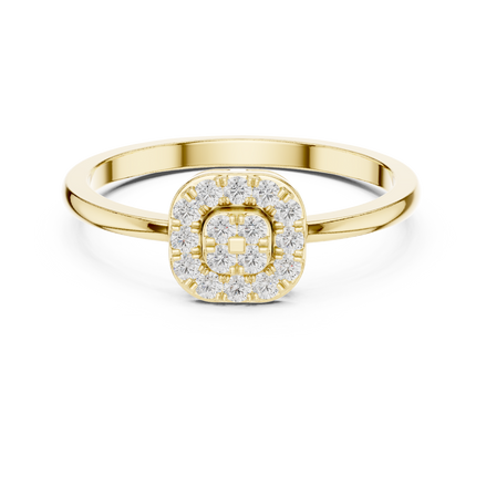 Ladies round cluster diamond ring in gold with round lab grown diamonds by Signora Jewels