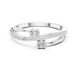 Ladies oval bypass diamond ring in gold with oval and round lab grown diamonds by Signora Jewels