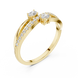 Ladies oval bypass diamond ring in gold with oval and round lab grown diamonds by Signora Jewels