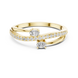 Ladies oval bypass diamond ring in gold with oval and round lab grown diamonds by Signora Jewels