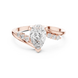 Ladies pear side diamond ring in gold with pear and round lab grown diamonds by Signora Jewels