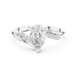 Ladies pear side diamond ring in gold with pear and round lab grown diamonds by Signora Jewels