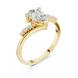 Ladies pear side diamond ring in gold with pear and round lab grown diamonds by Signora Jewels