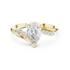 Ladies pear side diamond ring in gold with pear and round lab grown diamonds by Signora Jewels