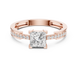 Ladies princess side diamond ring in gold with princess and round lab grown diamonds by Signora Jewels