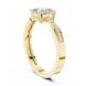 Ladies princess side diamond ring in gold with princess and round lab grown diamonds by Signora Jewels