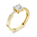 Ladies princess side diamond ring in gold with princess and round lab grown diamonds by Signora Jewels