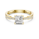 Ladies princess side diamond ring in gold with princess and round lab grown diamonds by Signora Jewels