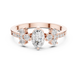 Ladies oval cluster diamond ring in gold with oval and round lab grown diamonds by Signora Jewels
