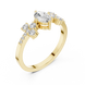 Ladies oval cluster diamond ring in gold with oval and round lab grown diamonds by Signora Jewels