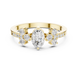 Ladies oval cluster diamond ring in gold with oval and round lab grown diamonds by Signora Jewels