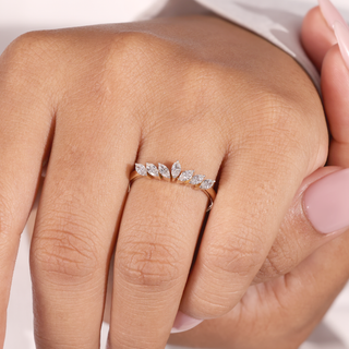 Marquise Cut Lab Grown Diamond Cluster Anniversary Ring - lab grown diamond ring